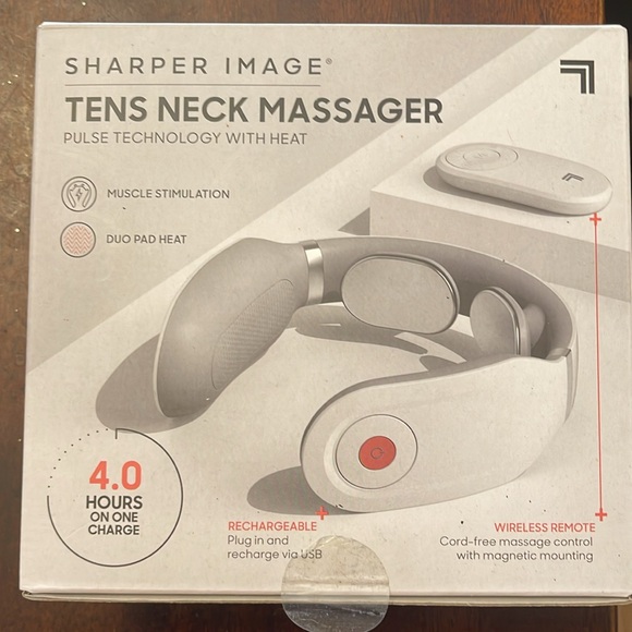 NWT Sharper Image Tens Neck Massager Pulse Technology with Heat and Remote - Picture 2 of 7